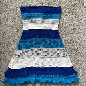 Multicolor Strapless Knit Dress